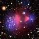 In the Bullet Cluster, light seems to bend in what should be empty space. Researchers now believe those areas contain dark matter.